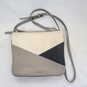 Nine West Crossbody Bag Women Small Grey Colorblock Triple Compartment Purse
